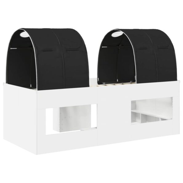 vidaXL Posteľ s Tunelom 4 pcs Biela a čierna Kompozitné drevo – Obrázok 8