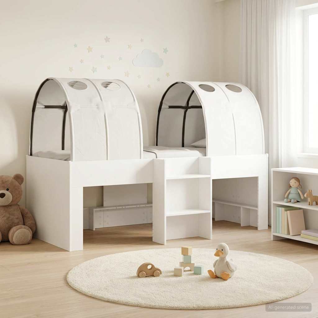 3423551_1.jpg vidaXL Posteľ s Tunelom 4 pcs Biela Kompozitné drevo – Obrázok 1