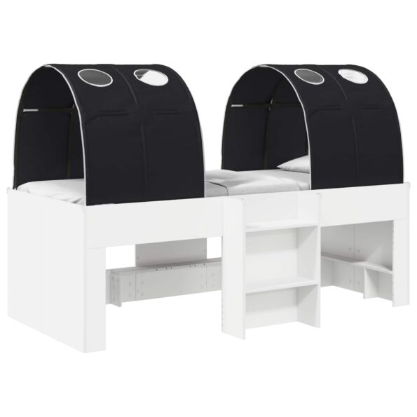 vidaXL Posteľ s Tunelom 4 pcs Biela a čierna Kompozitné drevo – Obrázok 2