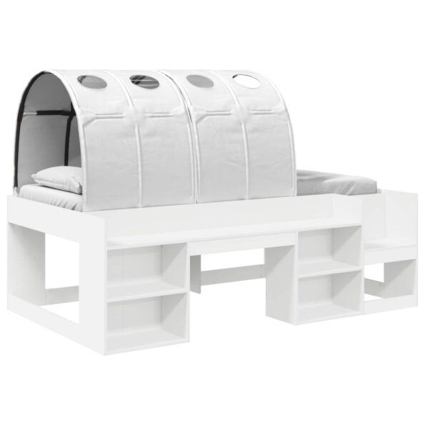 vidaXL Posteľový rám s tunelom 3 pcs Biela Konštruované drevo – Obrázok 2