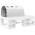 vidaXL Posteľový rám s tunelom 3 pcs Biela Konštruované drevo – Obrázok 3