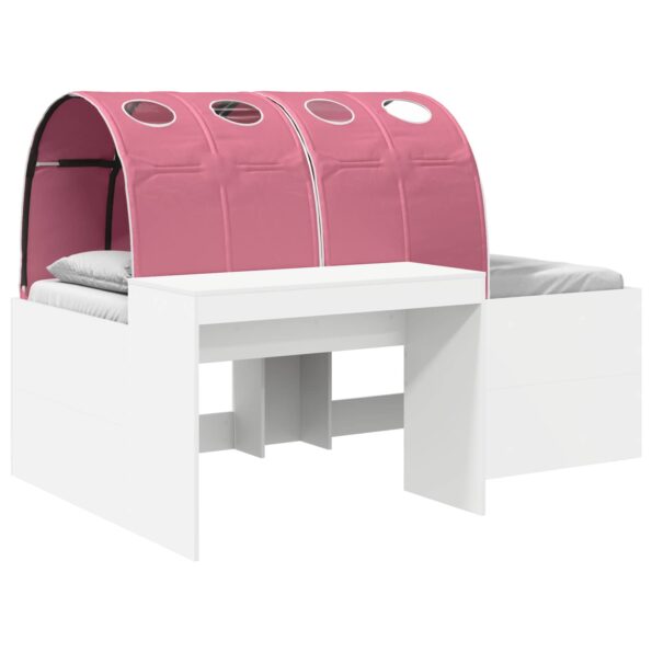 vidaXL Rám postele s tunelom 3 pcs Biela a ružová Kompozitné drevo – Obrázok 2