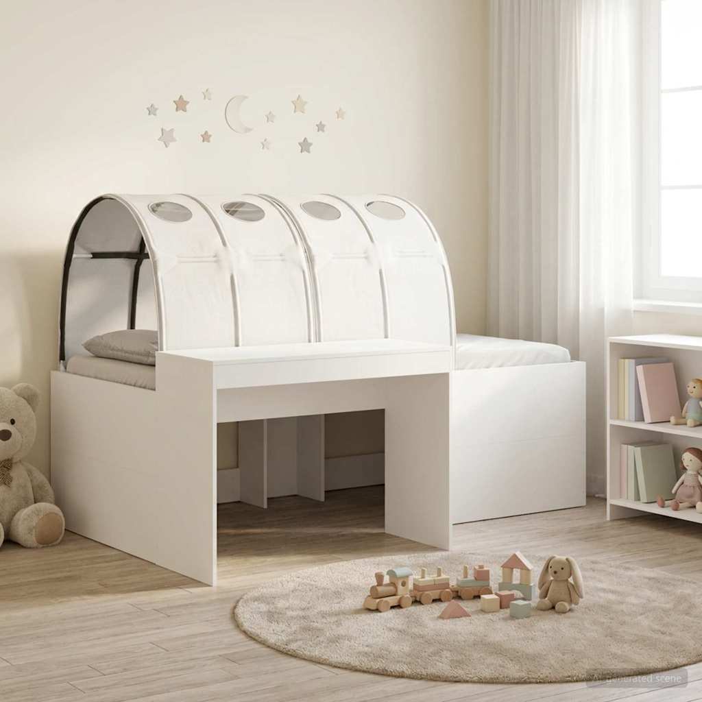 3423659_1.jpg vidaXL Posteľ s tunelom 4 pcs Artisian dub a biela Kompozitné drevo – Obrázok 1