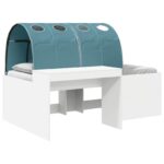 vidaXL Posteľ s Tunelom 4 pcs Biela a svetlomodrá Kompozitné drevo – Obrázok 2