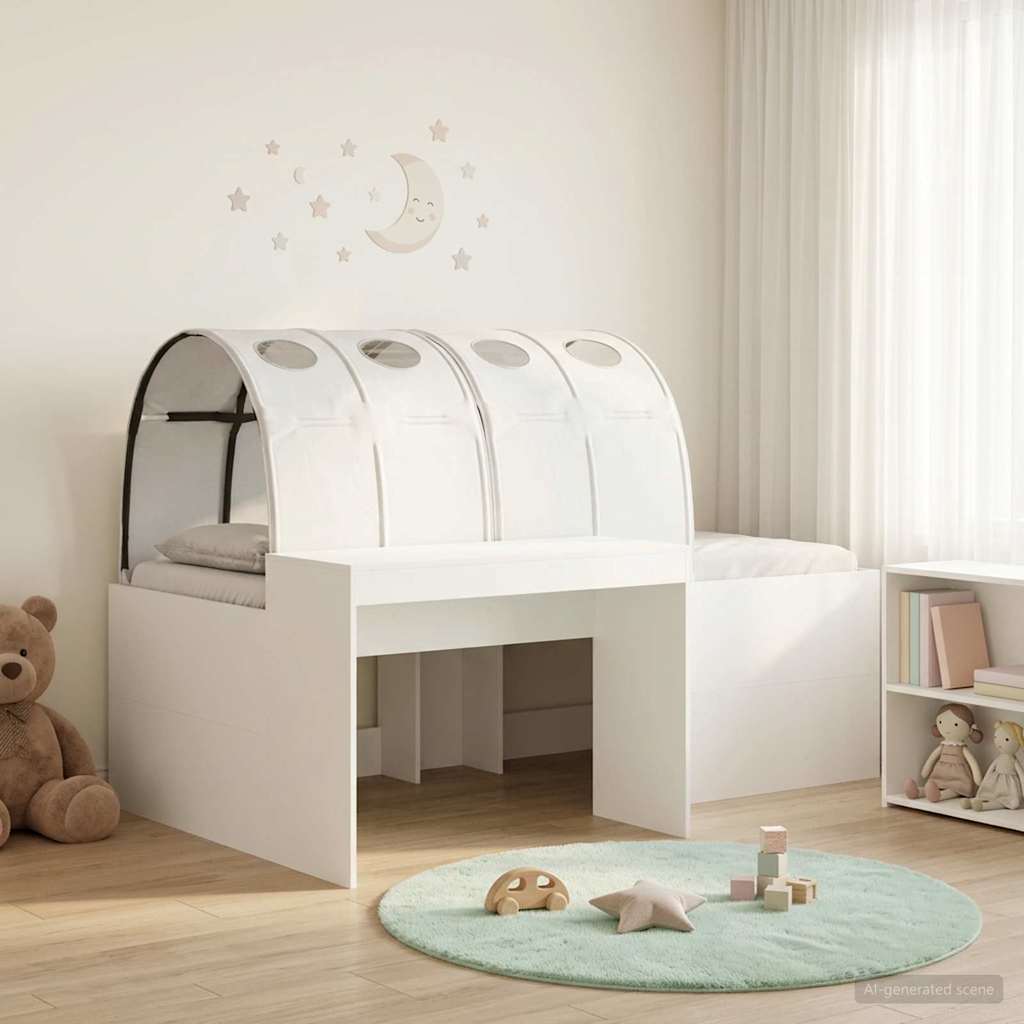 3423671_1.jpg vidaXL Posteľ s Tunelom 4 pcs Biela Kompozitné drevo – Obrázok 1