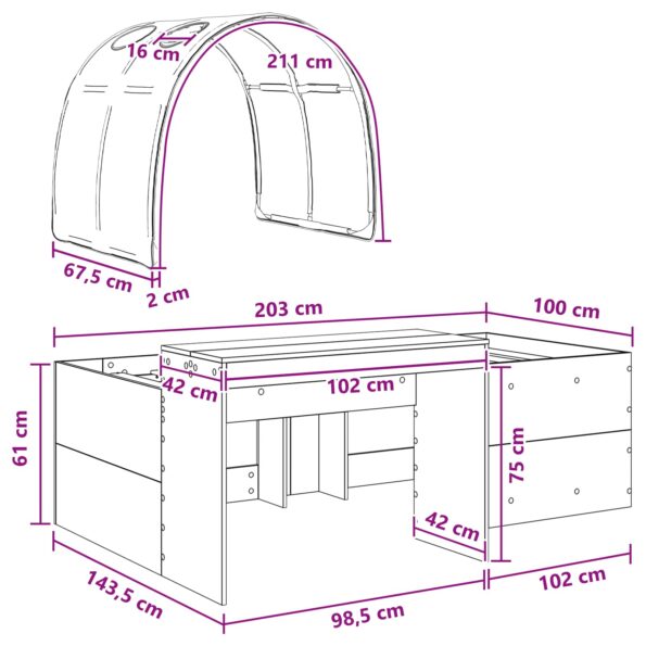 vidaXL Posteľ s Tunelom 4 pcs Biela Kompozitné drevo – Obrázok 11