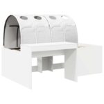 vidaXL Posteľ s tunelom 4 pcs Artisian dub a biela Kompozitné drevo – Obrázok 3