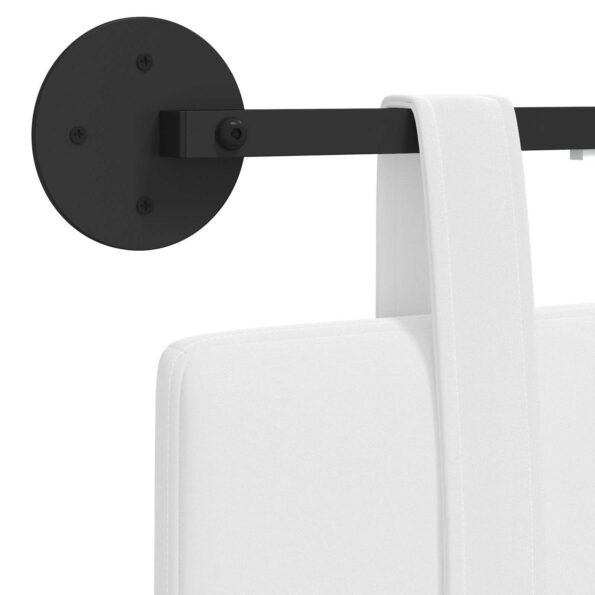 vidaXL Závesné čelo postele S LED svetlom Biela Látka – Obrázok 10
