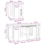 vidaXL Jedálenský stôl 180 x 85 x 75 cm Kompozitné drevo Dymový dub – Obrázok 11