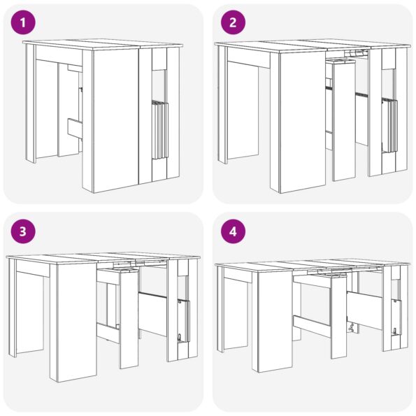 vidaXL Jedálenský stôl 180 x 85 x 75 cm Kompozitné drevo Dymový dub – Obrázok 9