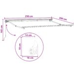 vidaXL Sklopná markíza Piesková 2,5 x 2 m Polyester a hliník – Obrázok 6