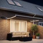 vidaXL Ručná vysúvacia markíza s LED Sivohnedá 100% polyester a hliník – Obrázok 3