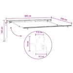 vidaXL Sklopná markíza Sivohnedá 300 x 250 cm Tkanina a hliník – Obrázok 7