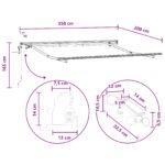 vidaXL Textília na slnečník Svetlo šedá a biela 300 x 250 cm Polyester – Obrázok 10