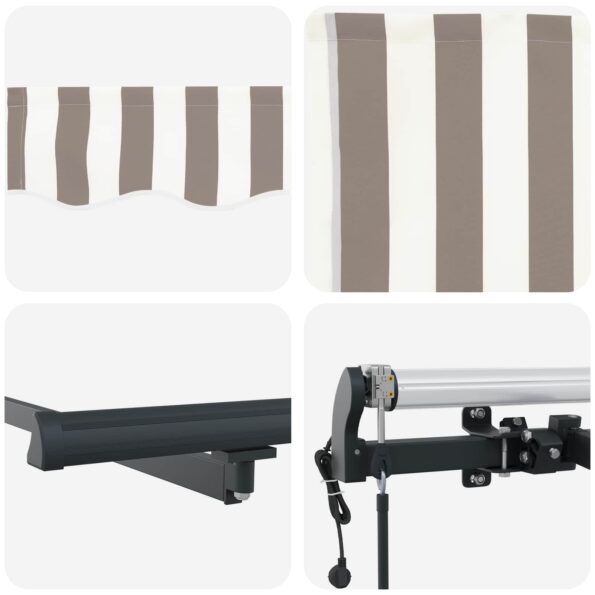 vidaXL Textília na slnečník Svetlo šedá a biela 300 x 250 cm Polyester – Obrázok 4