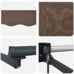 vidaXL Ručná vysúvacia markíza s LED Sivohnedá 100% polyester a hliník – Obrázok 4