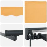 vidaXL Sklopná markíza Piesková 3 x 2,5 m Polyester a hliník – Obrázok 3