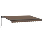 vidaXL Sklopná markíza Sivohnedá 350 x 250 cm Polyester a hliník