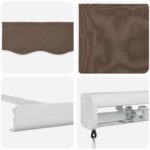 vidaXL Sklopná markíza Sivohnedá 350 x 250 cm Plátno a hliník – Obrázok 3