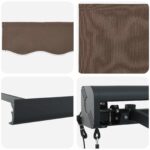 vidaXL Sklopná markíza Sivohnedá 350 x 250 cm Textil a kov – Obrázok 3