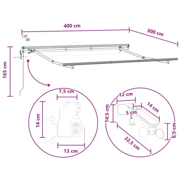 vidaXL Textília na slnečník Piesková 400 × 300 cm Polyester – Obrázok 10