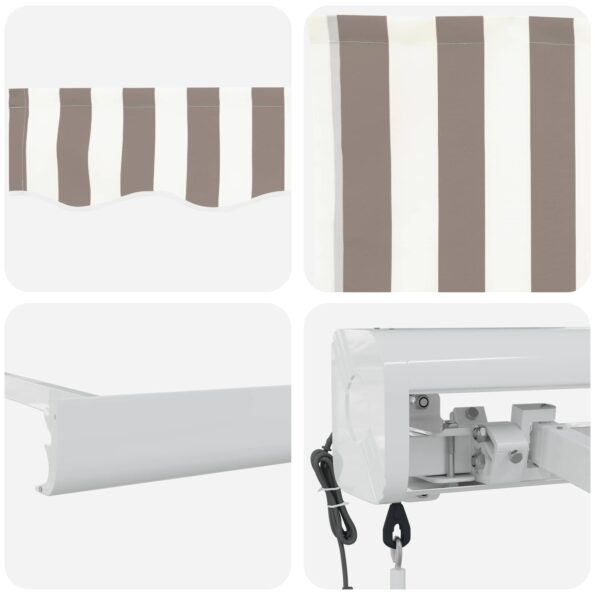 vidaXL Markíza Svetlo šedá a biela 400 × 300 cm Polyester a hliník – Obrázok 3