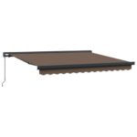 vidaXL Sklopná markíza Sivohnedá 400 × 300 cm Plátno a hliník