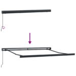 vidaXL Sklopná markíza Sivohnedá 400 × 300 cm Plátno a hliník – Obrázok 4