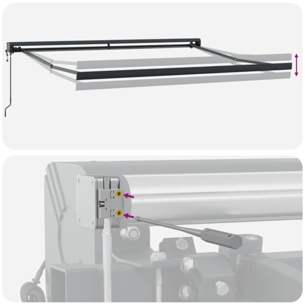 vidaXL Markíza Svetlo šedá a biela 400 × 300 cm Polyester a hliník – Obrázok 5