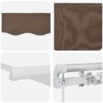 vidaXL Sklopná markíza Sivohnedá 400 × 350 cm Polyester a hliník – Obrázok 3