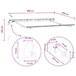 vidaXL Textília na slnečník Sivohnedá 400 × 350 cm Polyester – Obrázok 10