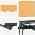 vidaXL Sklopná markíza Piesková 4,5 × 3 m Polyester a hliník – Obrázok 3