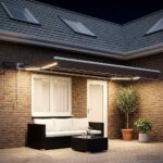 vidaXL Ručný rám markízy s LED Sivohnedá 4,5 × 3,5 m