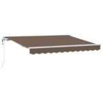 vidaXL Sklopná markíza Sivohnedá 500 × 350 cm Tkanina a hliník