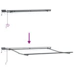 vidaXL Sklopná markíza Sivohnedá 500 × 350 cm Tkanina a hliník – Obrázok 7