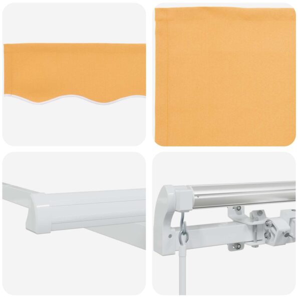 vidaXL Sklopná markíza Piesková 600 cm 100% polyester a hliník – Obrázok 3