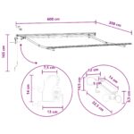 vidaXL Textília na slnečník Sivohnedá 600 × 300 cm Polyester – Obrázok 12