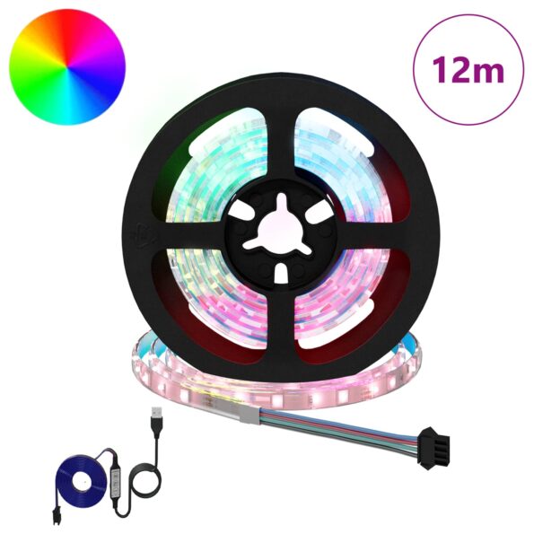 vidaXL LED pás 12 pcs Čierna a priehľadná 1000 mm Meď a plast – Obrázok 2