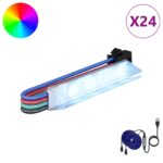 vidaXL LED pás 12 pcs Čierna a mnohofarebná 1745 mm Meď a plast – Obrázok 2