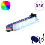 vidaXL LED pás 12 pcs Čierna a mnohofarebná 1745 mm Meď a plast – Obrázok 2