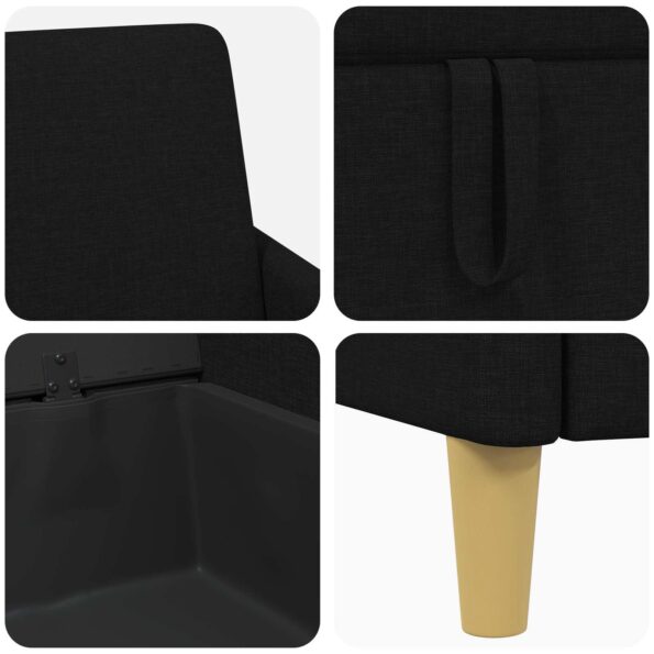 vidaXL Súprava pohovky s úložným priestorom 2 pcs Čierna Polyester – Obrázok 5