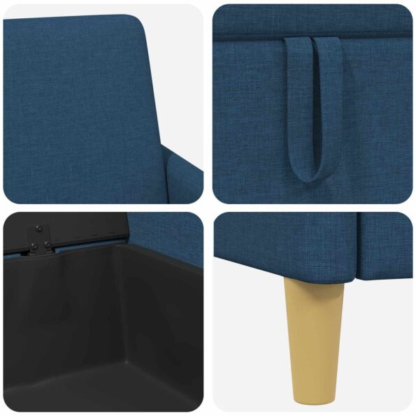 vidaXL Súprava pohovky s úložným priestorom 2 pcs Modrá Polyester – Obrázok 6