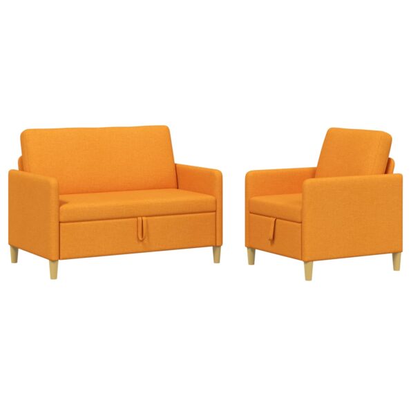 vidaXL Súprava pohovky s úložným priestorom 2 pcs Tmavá žltá Polyester – Obrázok 2