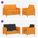 vidaXL Súprava pohovky s úložným priestorom 2 pcs Tmavá žltá Polyester – Obrázok 7