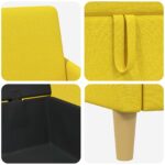 vidaXL Súprava pohovky s úložným priestorom 2 pcs Svetložltá Polyester – Obrázok 6