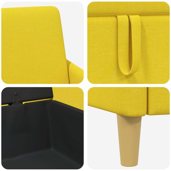 vidaXL Súprava pohovky s úložným priestorom 2 pcs Svetložltá Polyester – Obrázok 6