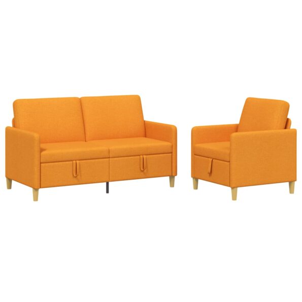 vidaXL Súprava pohovky s úložným priestorom 2 pcs Tmavá žltá Polyester – Obrázok 2