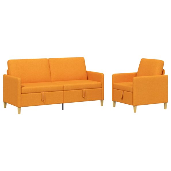 vidaXL Súprava pohovky s úložným priestorom 2 pcs Tmavá žltá Polyester – Obrázok 2