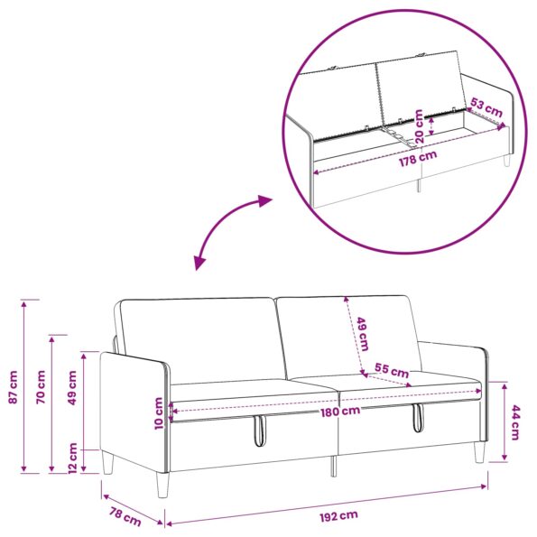 vidaXL Súprava pohovky s úložným priestorom 2 pcs Tmavohnedá Polyester – Obrázok 6