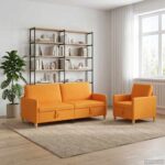 vidaXL Súprava pohovky s úložným priestorom 2 pcs Tmavá žltá Polyester – Obrázok 3